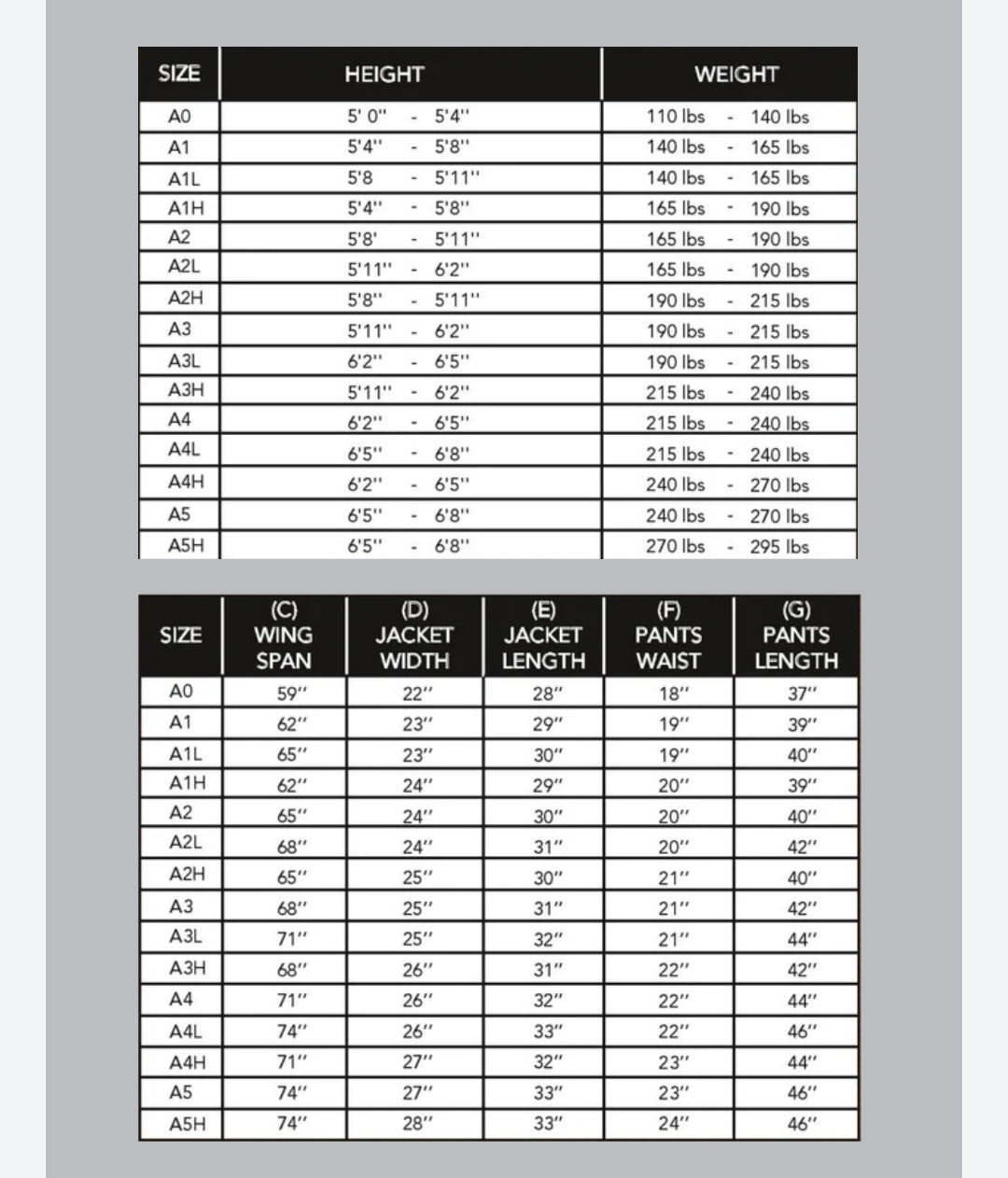 Size Chart
