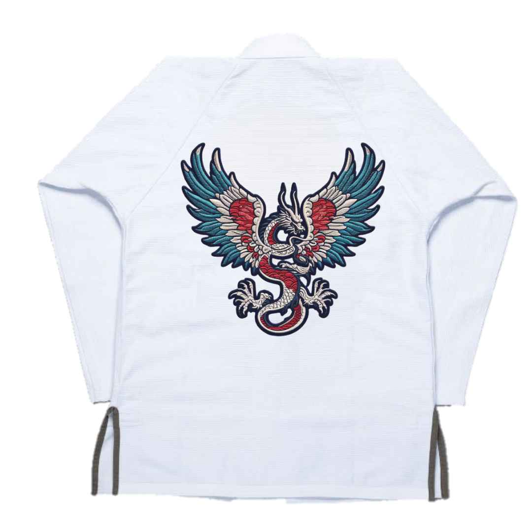 Unique jiu jitsu Gi Japanese dragon embroidered 