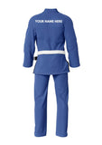 Royal Blue Bjj Gi Custom Embroidery back 