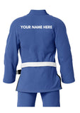 Royal Blue Bjj Gi Custom Embroidery backside 