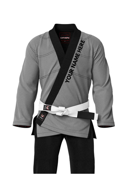 Custom bjj Gi grey and black trim