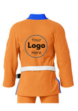 Custom orange bjj Gi embroidery 