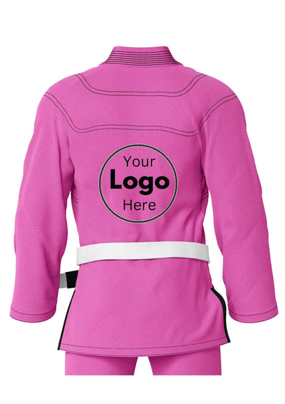 Personalised Bjj Gi pink embroidered logo 