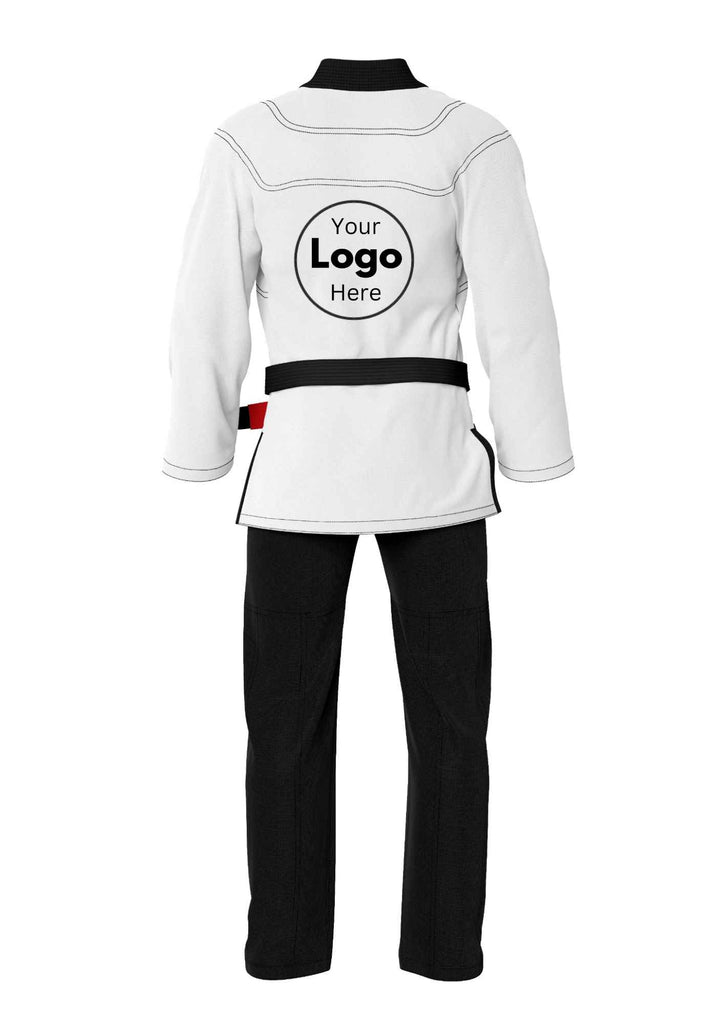Personalised Jiujitsu Solid Kimono Bjj Gi White And Black Oriengis